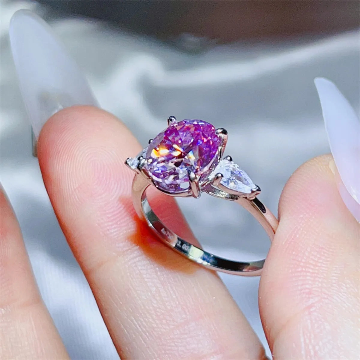 3 Carat Moissanite 925 Sterling Silver Ring OutfitFlow
