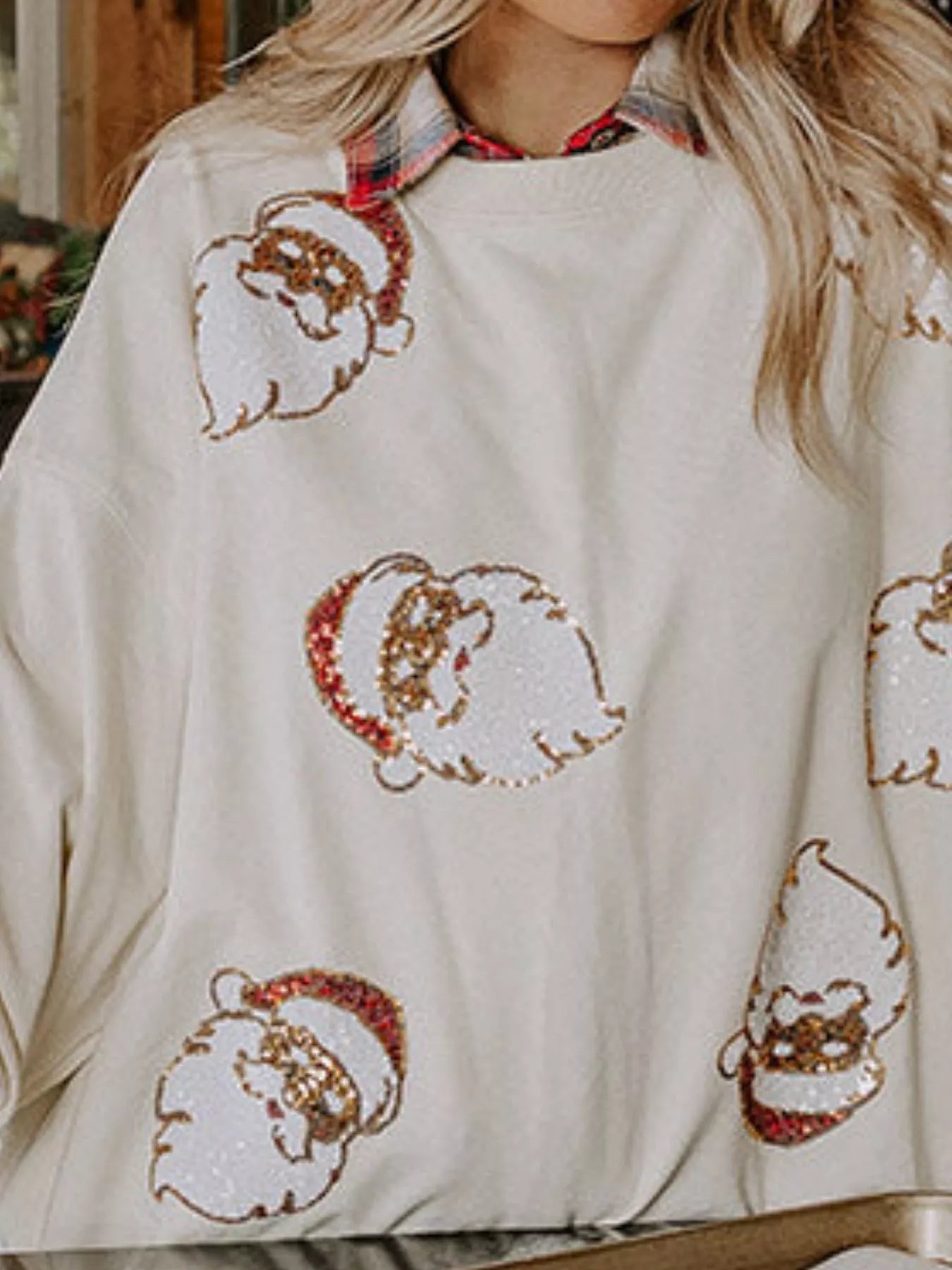 Christmas Santa Long Sleeve Sweatshirt OutfitFlow