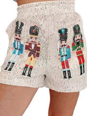 Christmas Sequined Nutcracker Shorts OutfitFlow