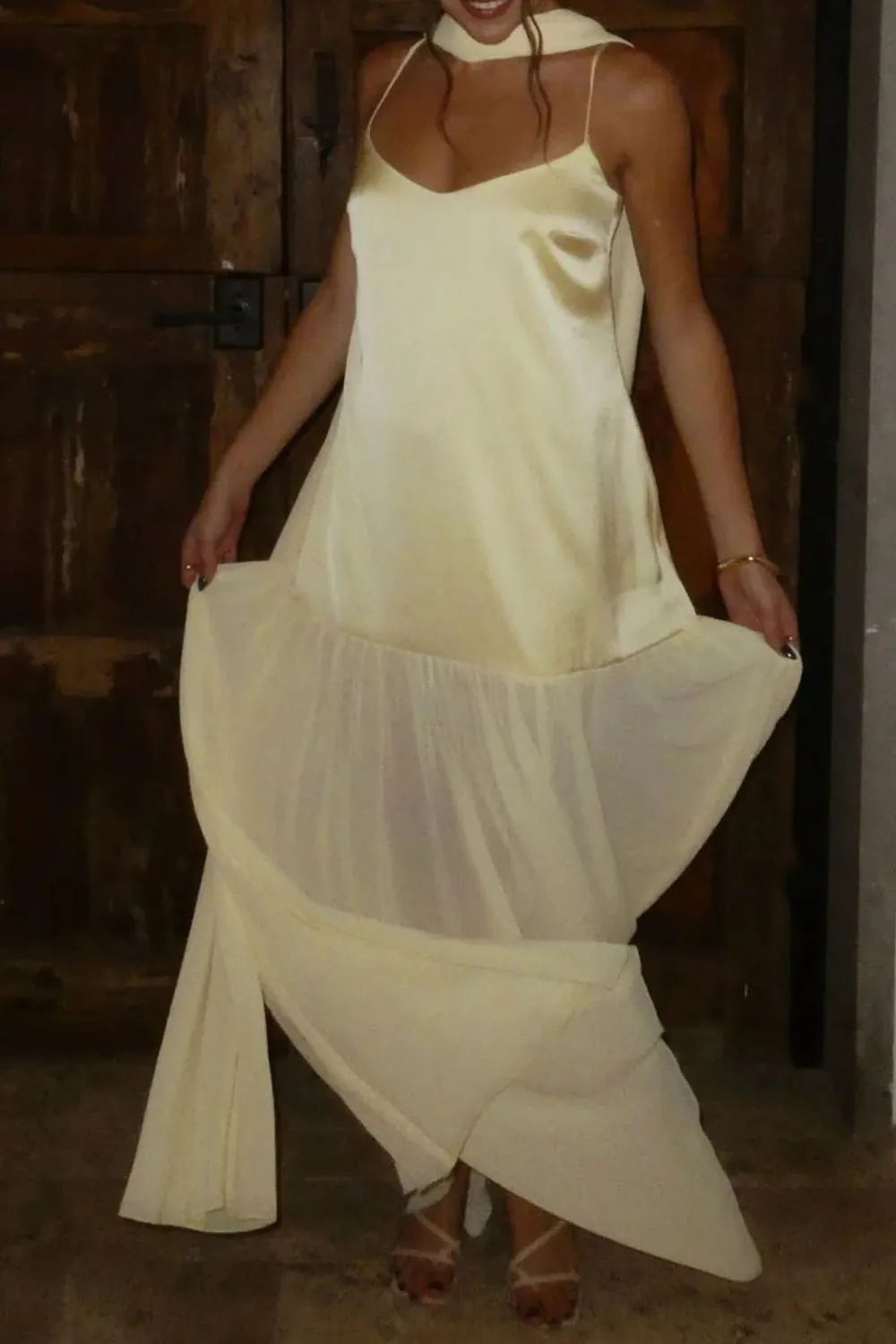 Adjustable Strap Maxi Cami Dress OutfitFlow
