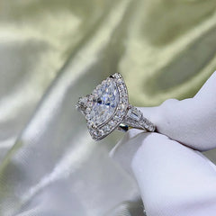 2 Carat Moissanite 925 Sterling Silver Ring OutfitFlow