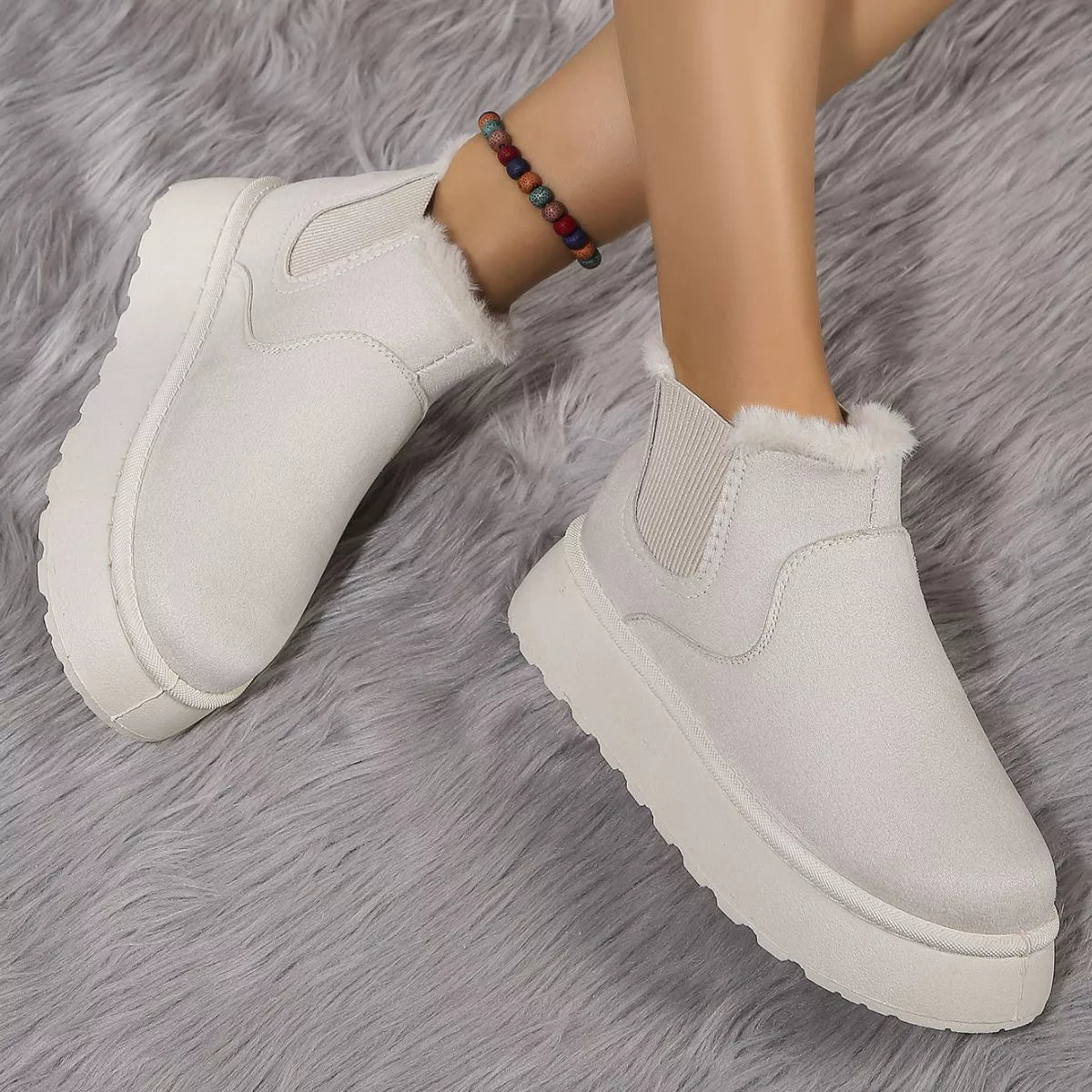 Round Toe Platform Ankle Boots Trendsi