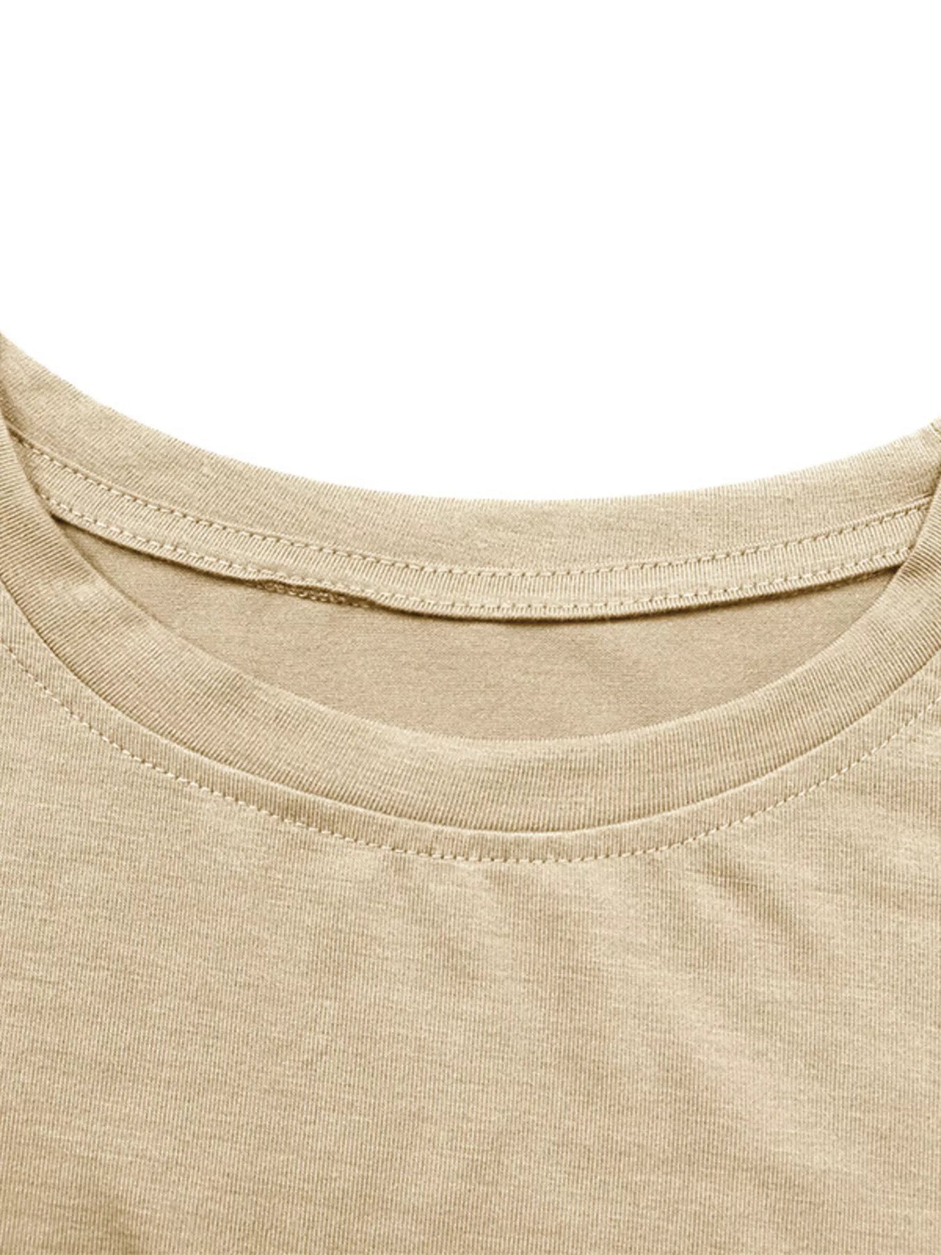 Oversized Solid Color Casual T-Shirt OutfitFlow