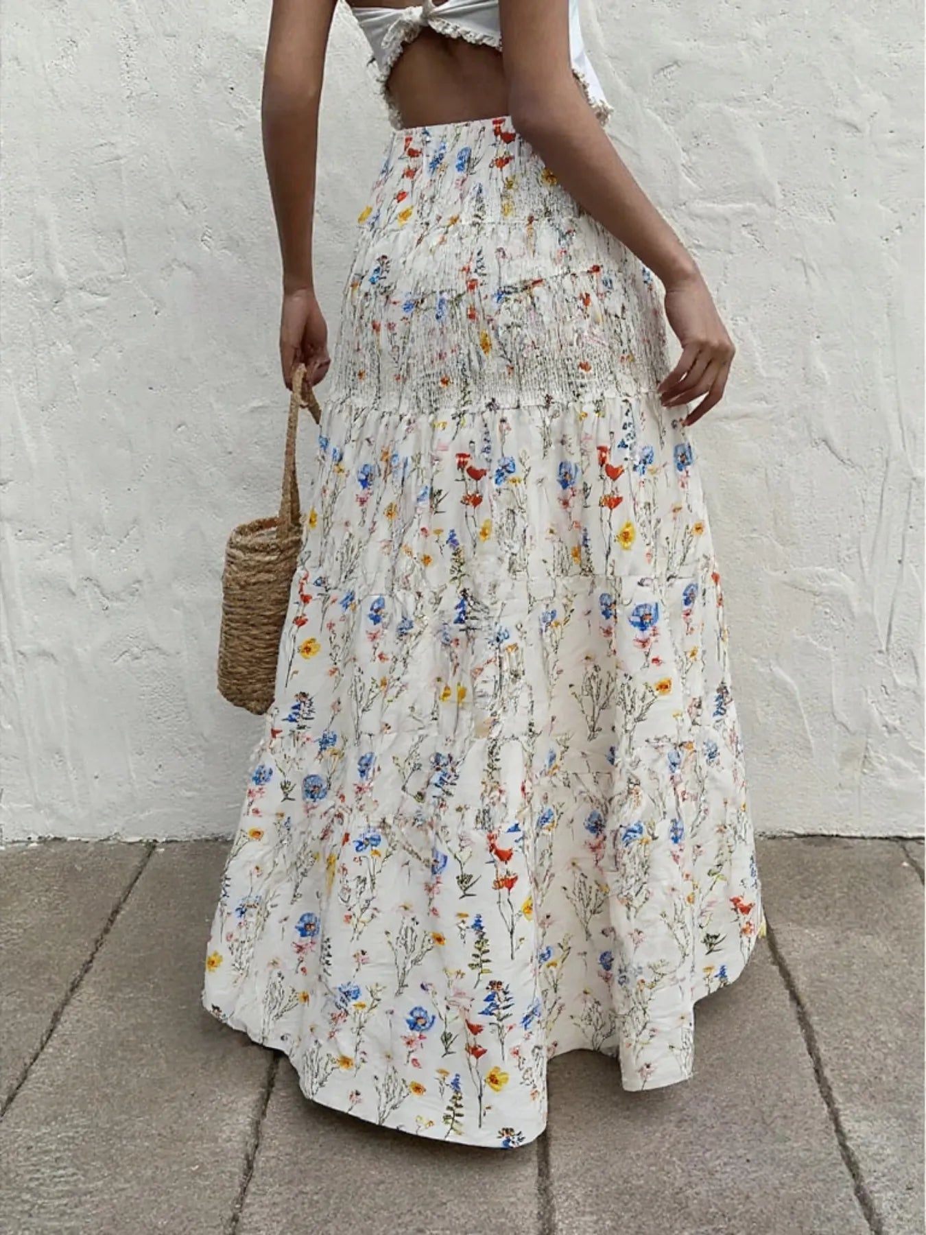 Floral Tiered Maxi Skirt OutfitFlow