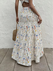 Floral Tiered Maxi Skirt OutfitFlow