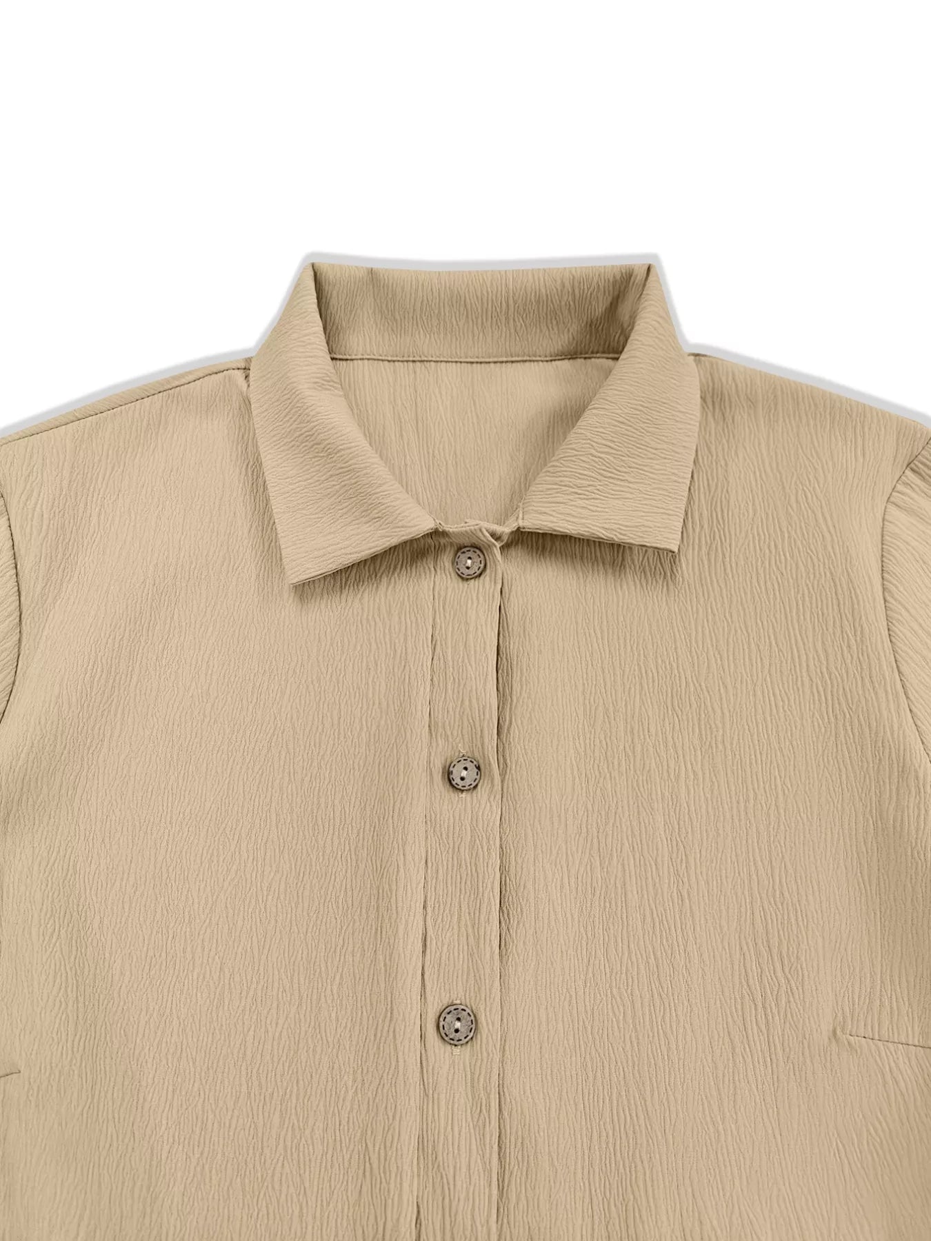 Plus Size Casual Long Sleeve Button-Down Shirt OutfitFlow