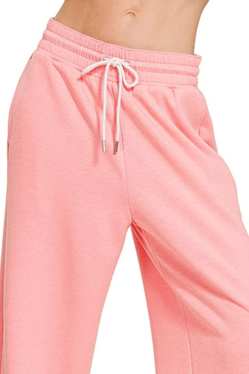 Zenana Scuba Drawstring Pants OutfitFlow