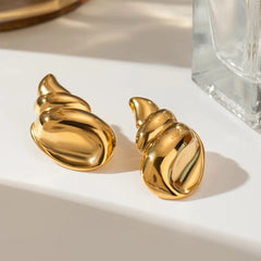18K Gold-Plated Conch Earrings OutfitFlow