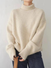 Outfit Flow - Turtleneck Dropped Shoulder Long Sleeve Sweater