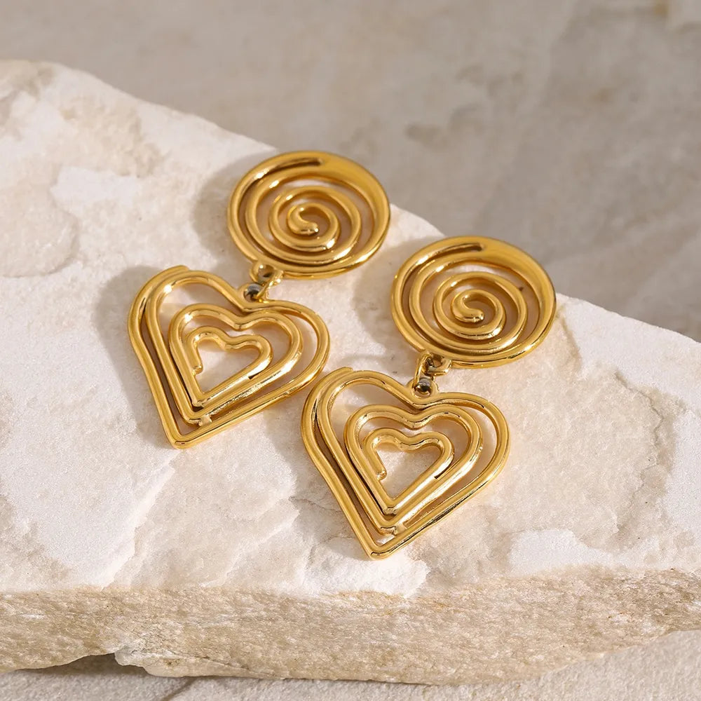 Stainless Steel Heart Earrings OutfitFlow