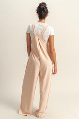 HYFVE Pleated Detail Front Pocket Wide Strap Overalls OutfitFlow