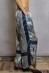 POL Floral Printed Woven Wide Leg Drawstring Pants OutfitFlow