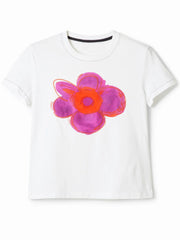 Flower Graphic Round Neck T-Shirt OutfitFlow