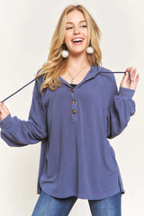 ADORA Henley Hoodie Tunic Top OutfitFlow