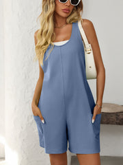 Outfit Flow - Mandy Pocketed Racerback Wide Strap Romper