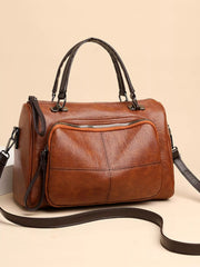 Vintage Style Leather Crossbody Bag OutfitFlow