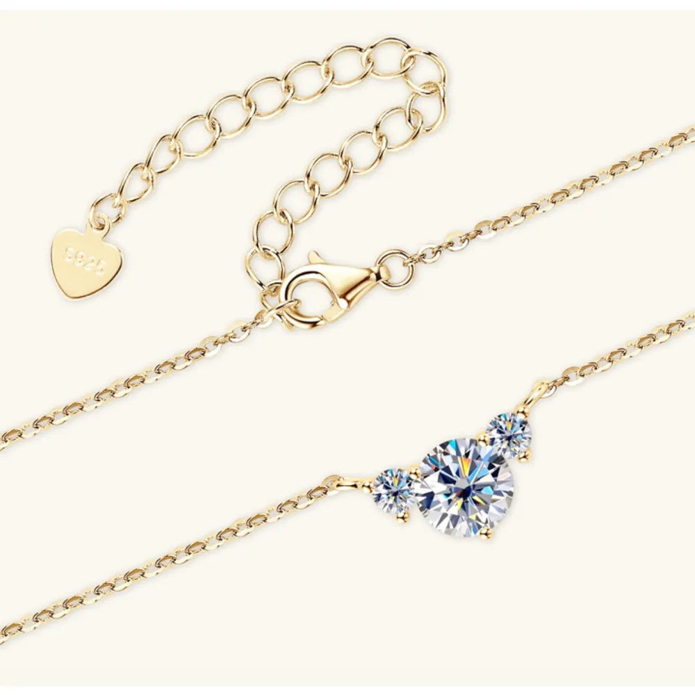 1.2 Carat Moissanite 925 Sterling Silver Necklace OutfitFlow