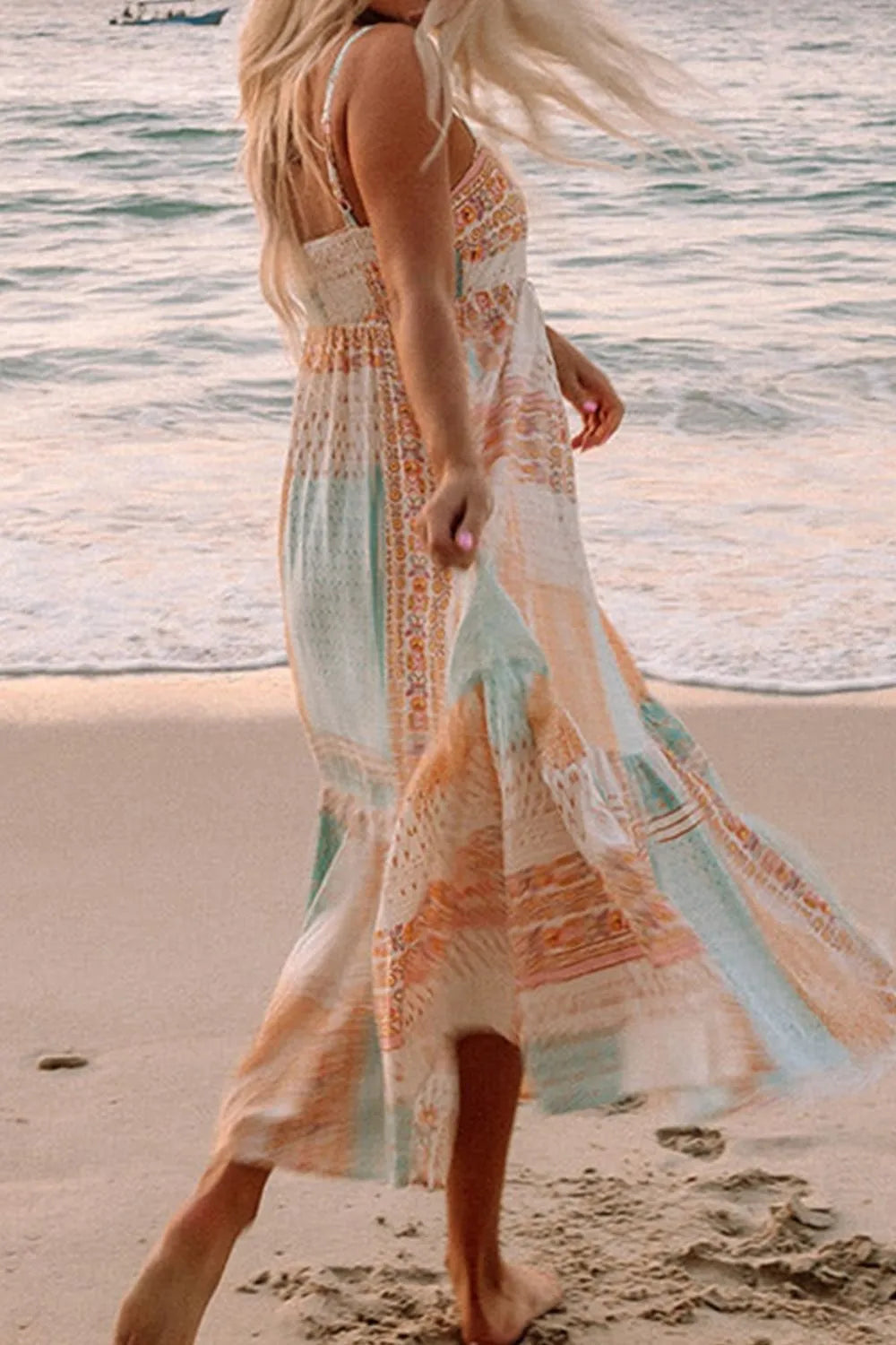 Printed Square Neck Cami Dress OutfitFlow