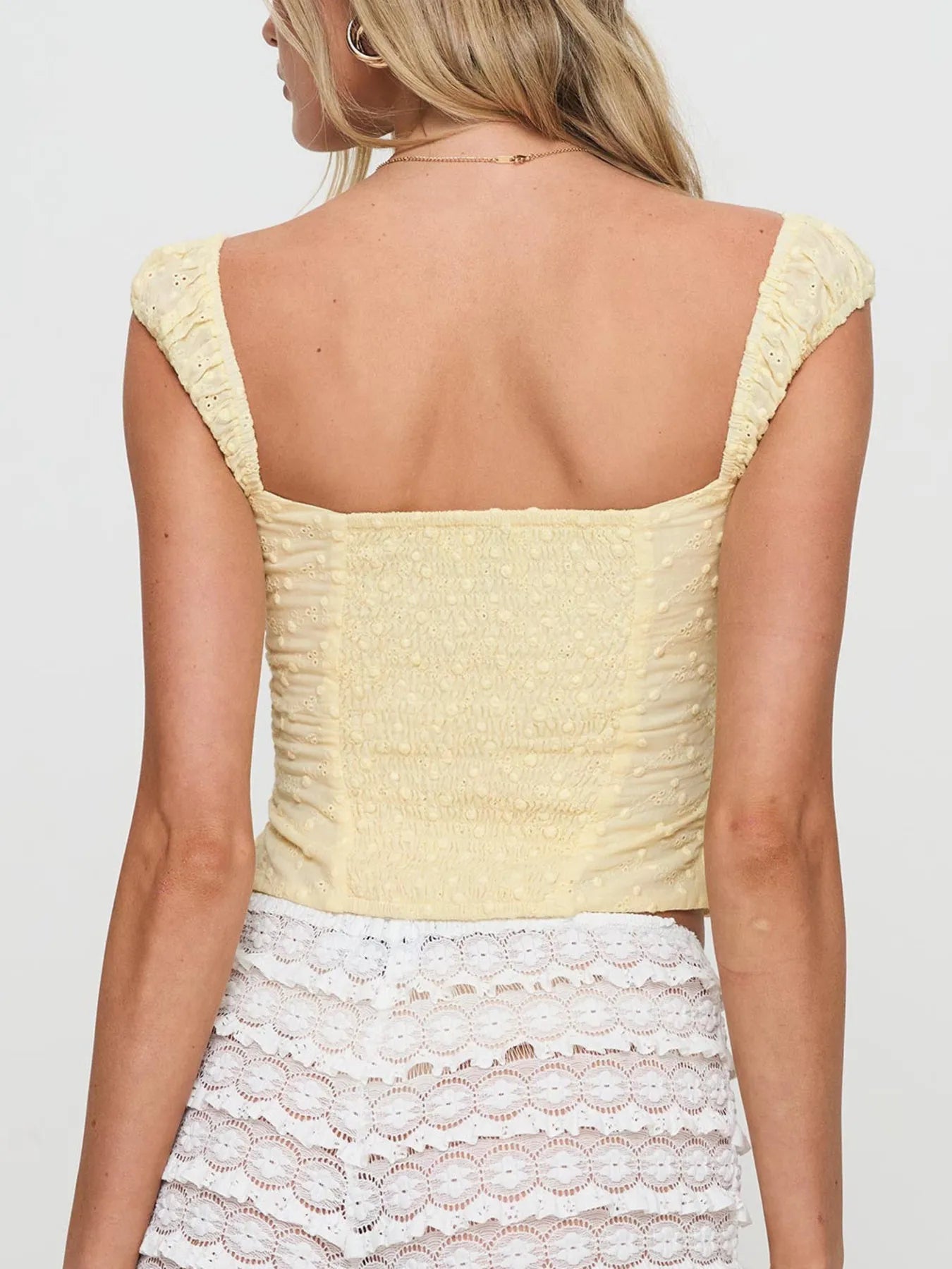 Smocked Square Neck Top OutfitFlow