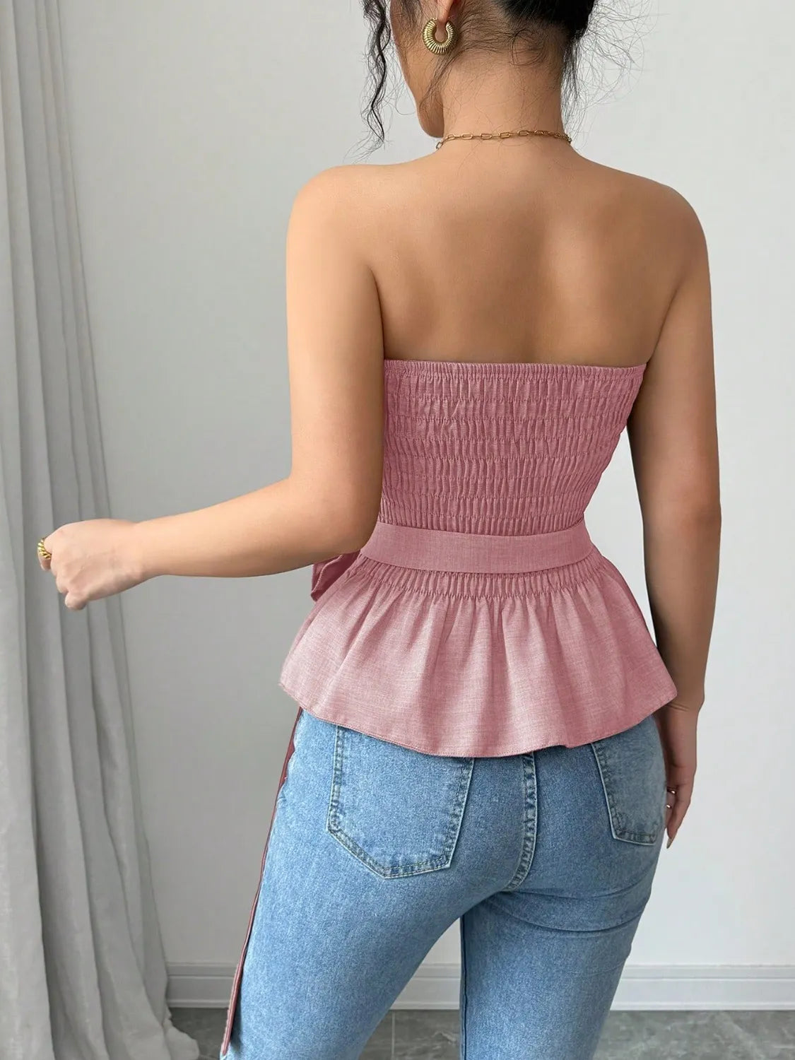 Flower Smocked Tube Top OutfitFlow