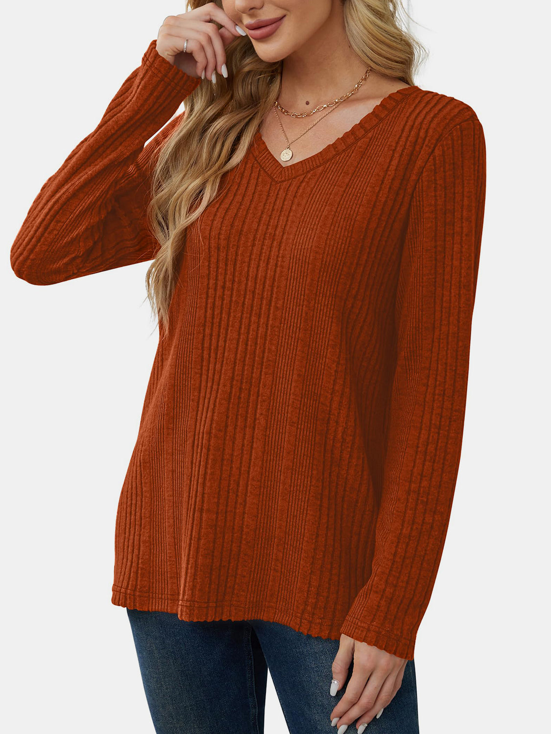 Outfit Flow - V-Neck Long Sleeve T-Shirt