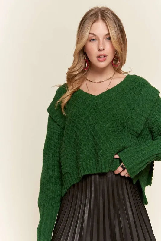 ADORA Ruffle Detail Adorable Sweater OutfitFlow