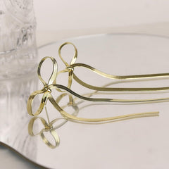 Outfit Flow - Stainless Steel Bow Bar Earrings