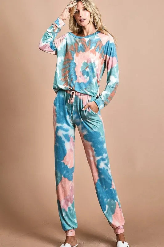 BiBi Tie Dye French Terry Jogger Pants OutfitFlow