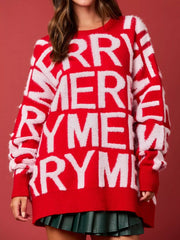 Christmas Merry Festive Holiday Sweater Red OutfitFlow