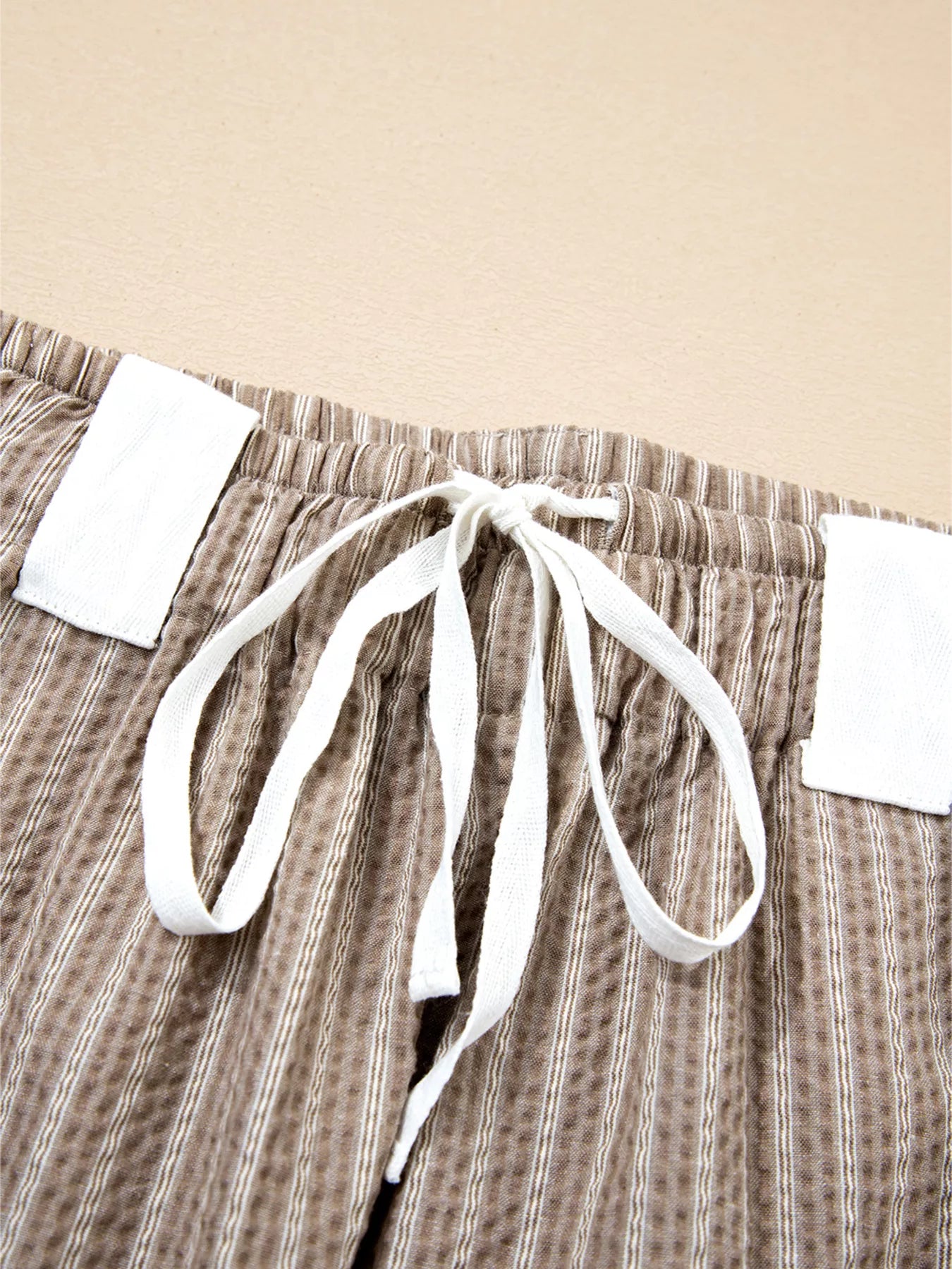 Stripe Drawstring Cargo Jogger Pants with Pockets OutfitFlow