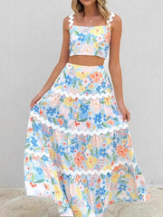 Printed Cami and Maxi Skirt Set OutfitFlow