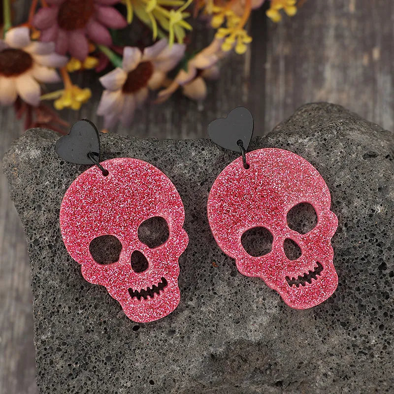 Acrylic Skeleton & Heart Earrings OutfitFlow