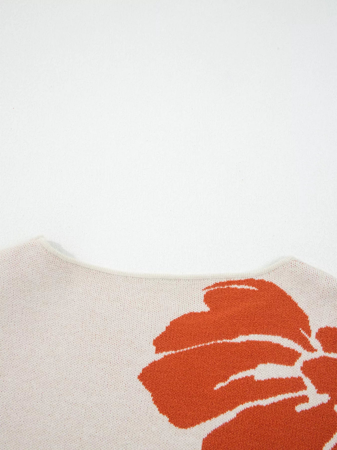 Flower Pattern Wide Sleeve Baggy Sweater OutfitFlow