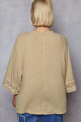 POL Floral Peace Patch Drop Shoulder T-Shirt OutfitFlow