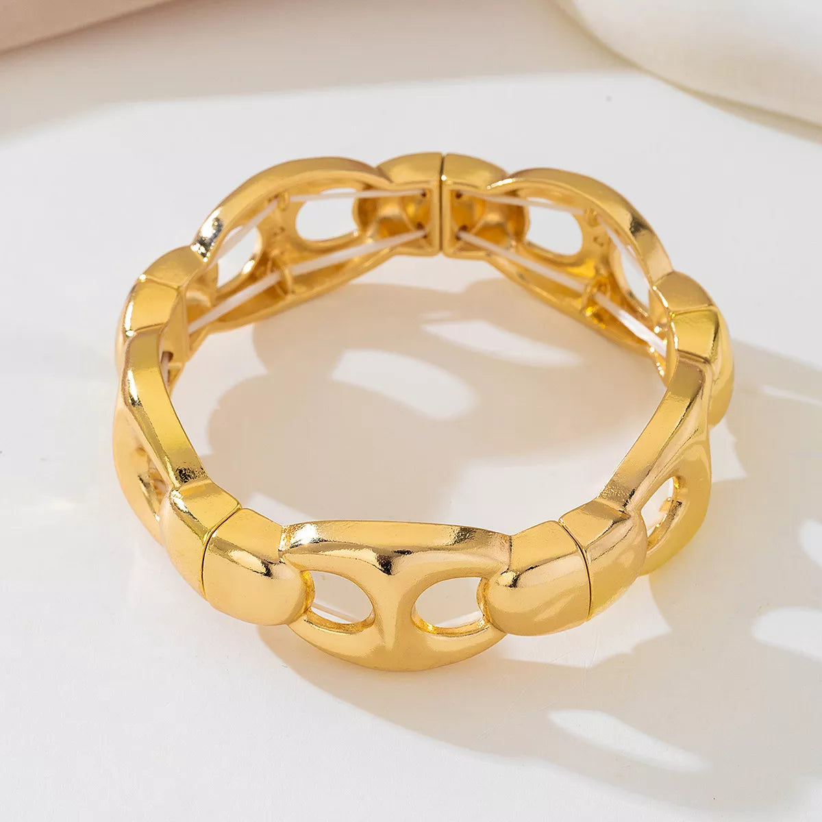 18K Gold-Plated Chain Link Bracelet OutfitFlow