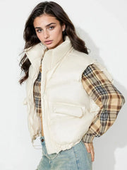 Zip Up Vest Coat with Pockets Trendsi