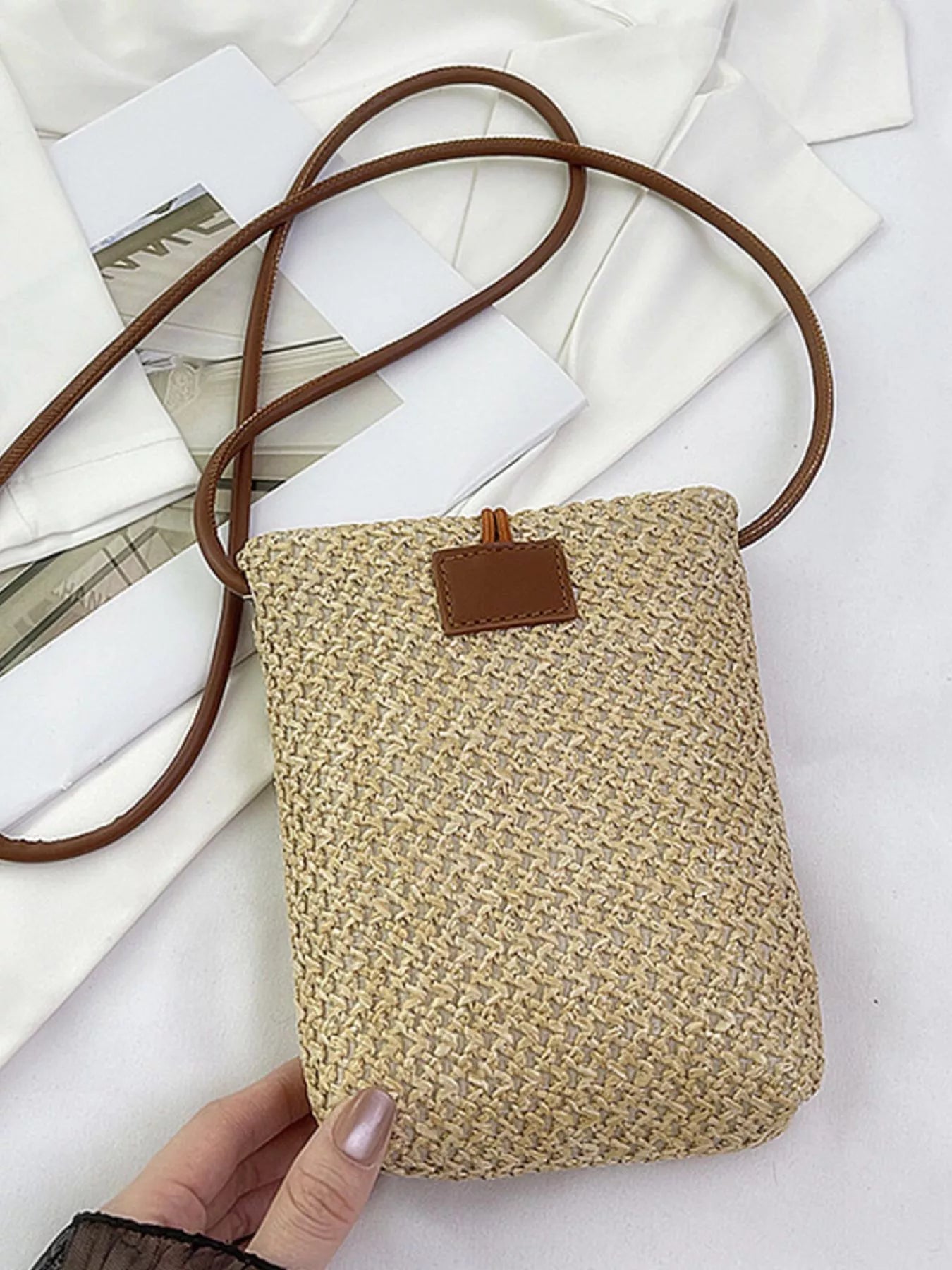 Straw Woven Crossbody Bag OutfitFlow