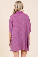 Mittoshop Mineral Wash Loose Fit Button Down Shirt OutfitFlow