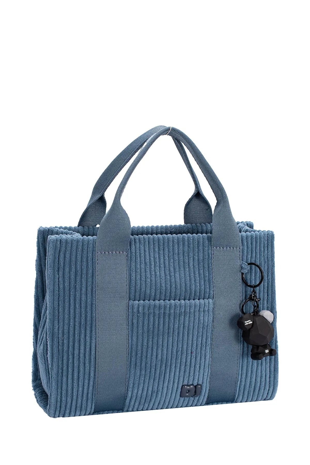 David Jones Corduroy Handbag Bag with Charm Detail BERING SEA One Size Trendsi