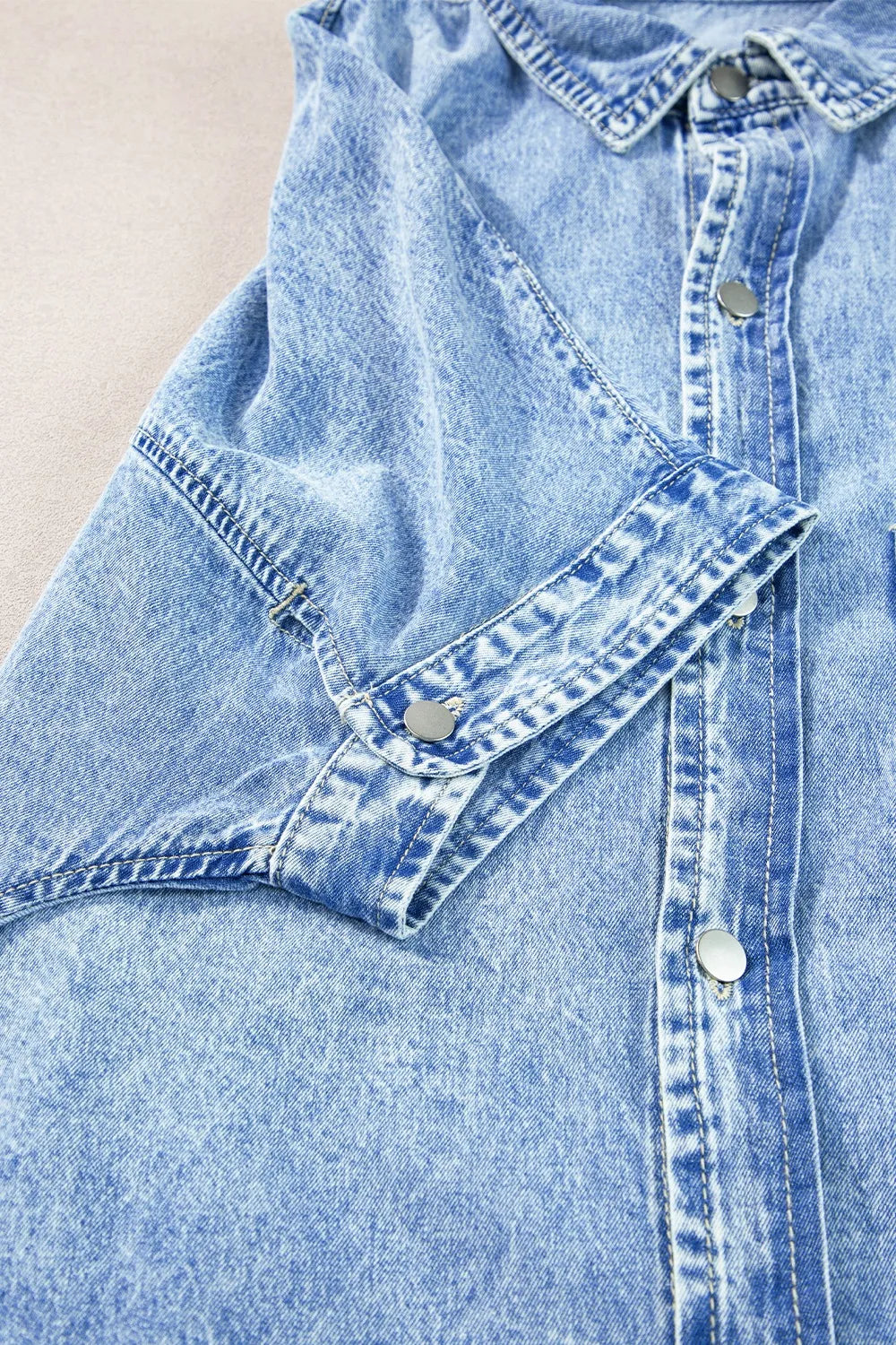 Oversized Button Down Denim Shirt Dress OutfitFlow
