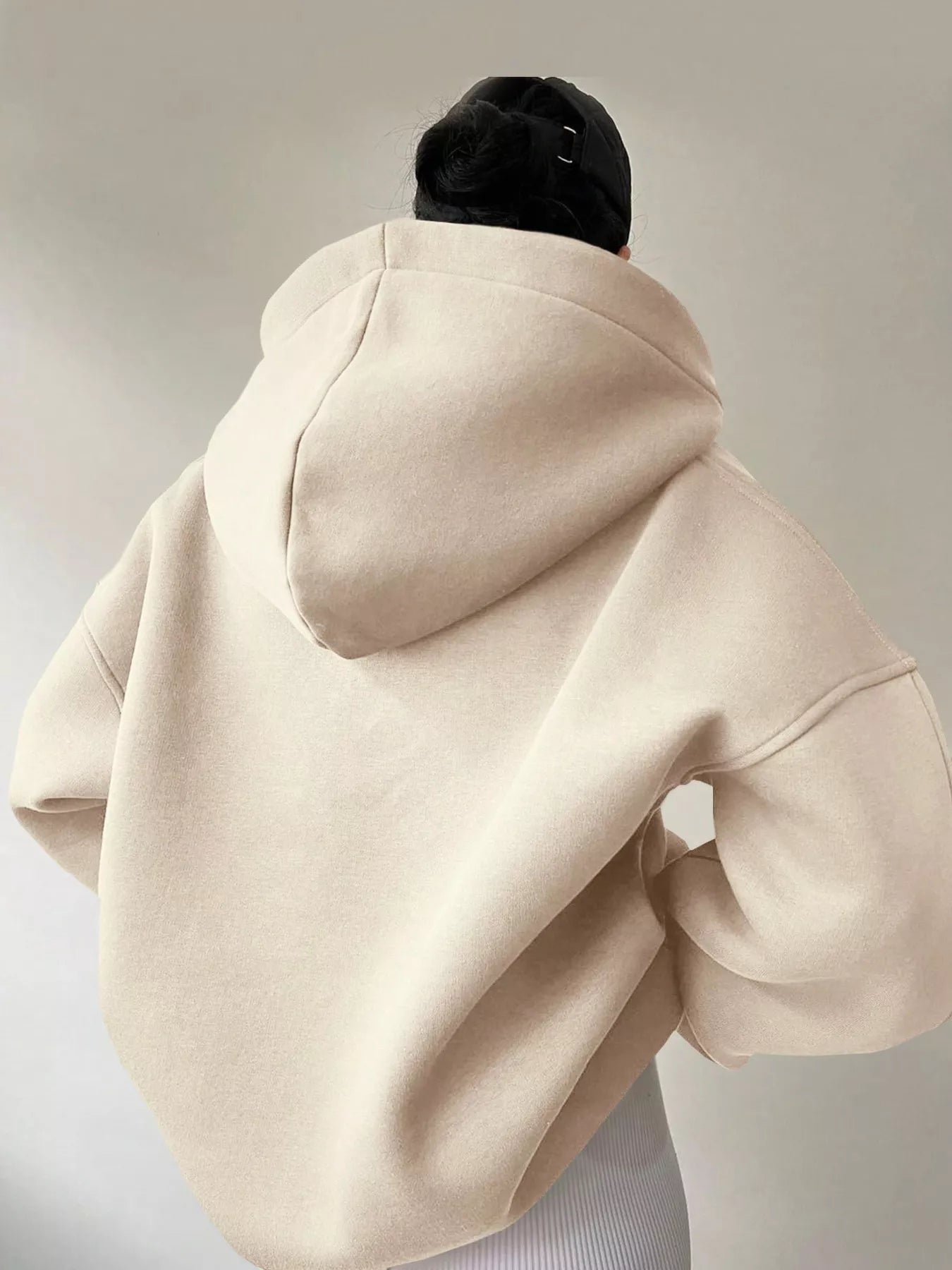 Dropped Shoulder Long Sleeve Sweatshirt OutfitFlow