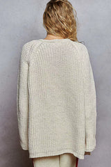 POL Open Front Knit Cardigan with Front Pocket OutfitFlow