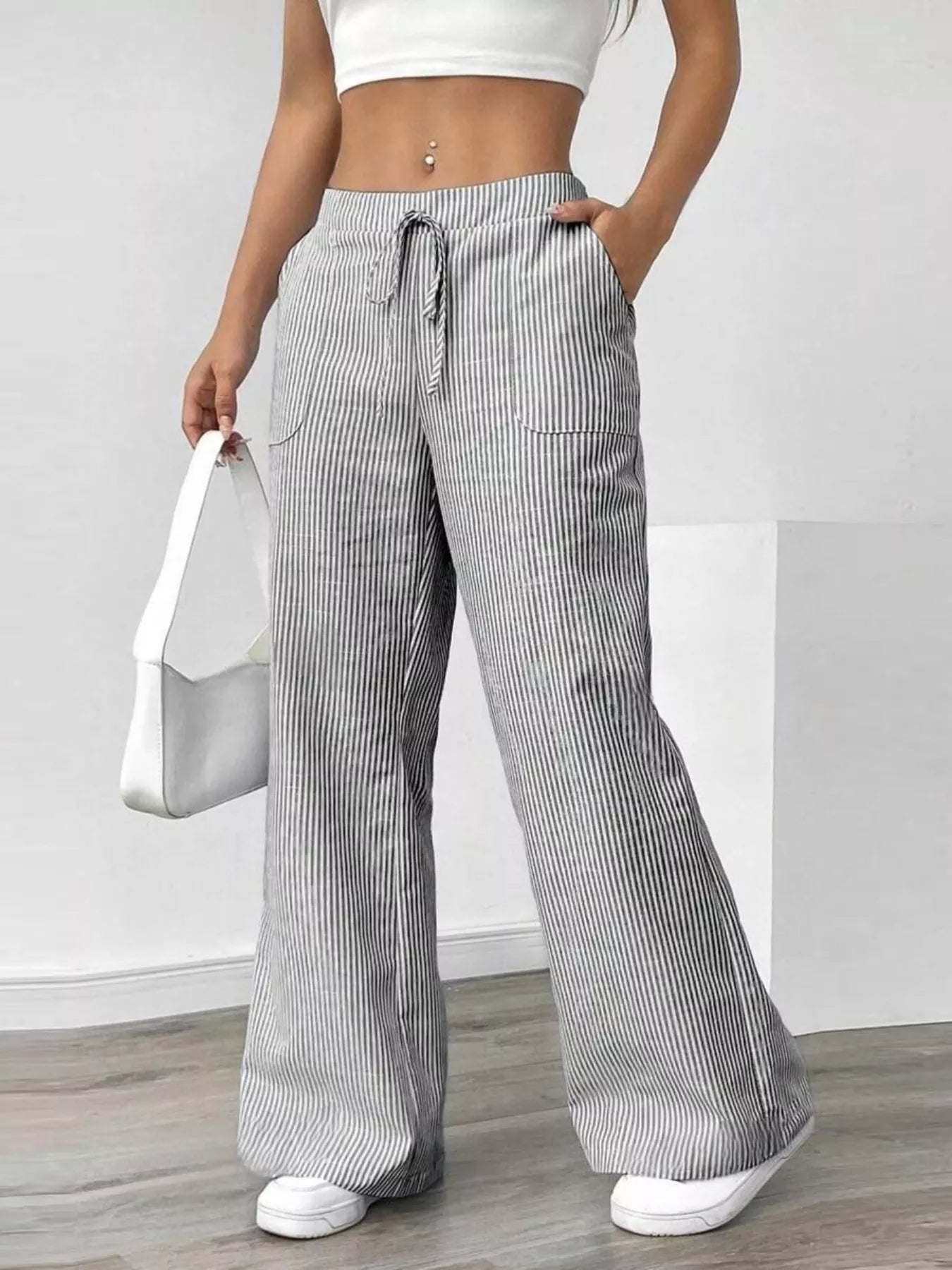 Striped Wide Leg Pants OutfitFlow