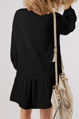 Clover Beer Patched Ruffle Hem Dress OutfitFlow