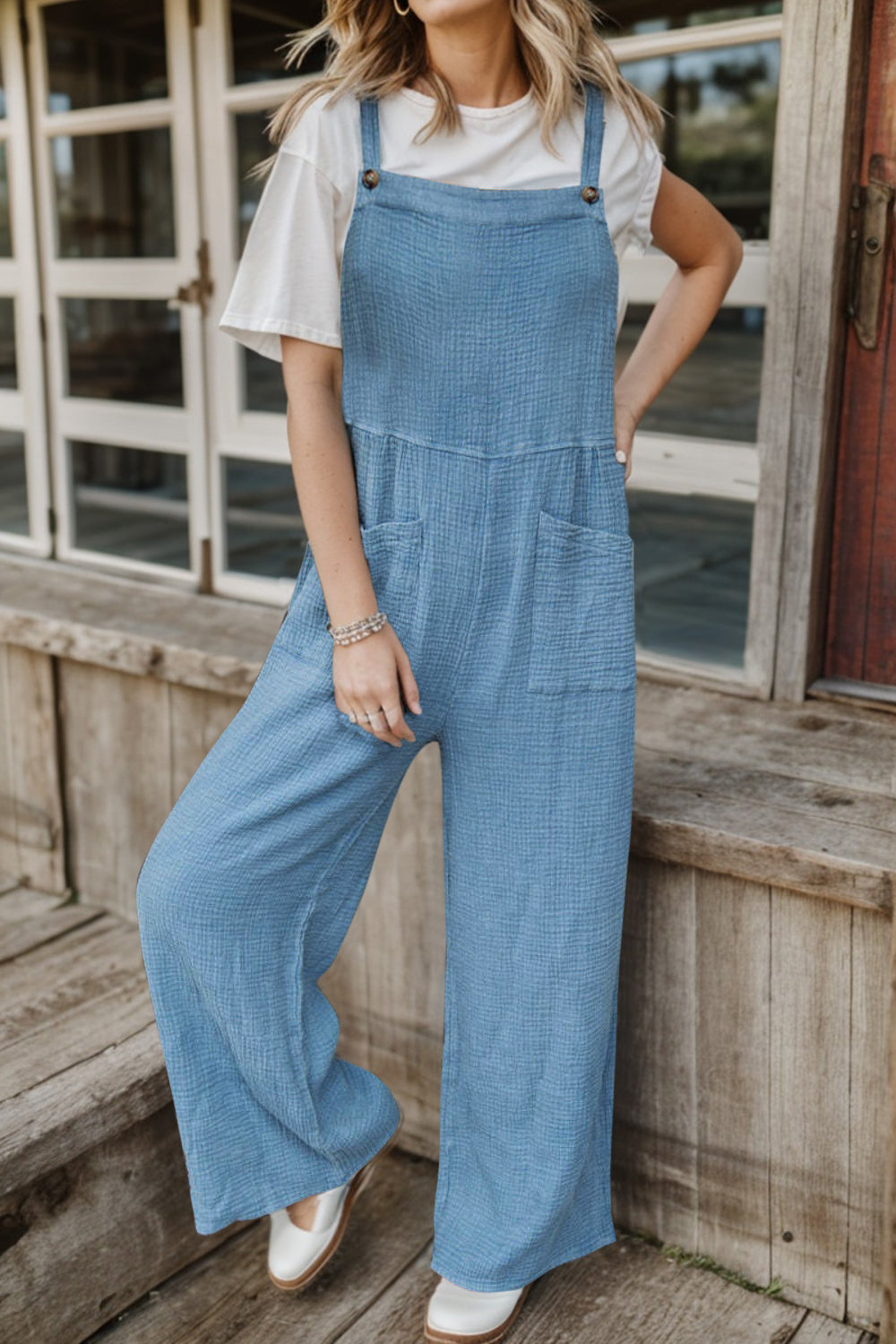 Outfit Flow - Full Size Wide Leg Front Pocket Jumpsuit