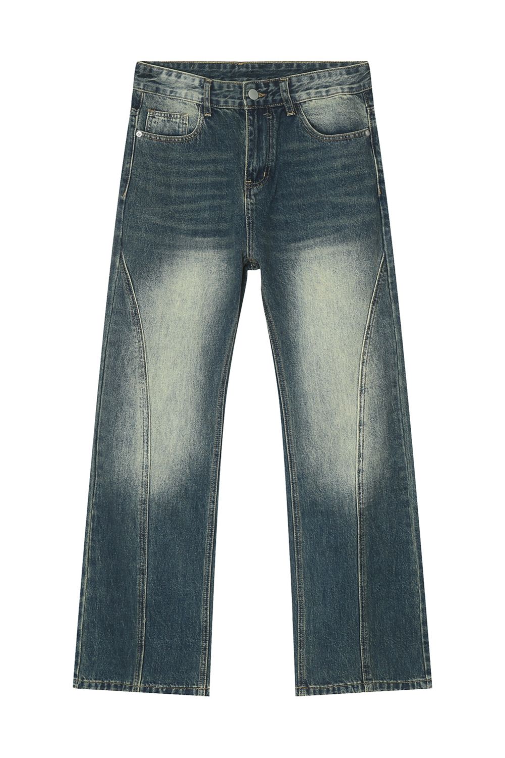 Decorative Seam Jeans with Pockets OutfitFlow