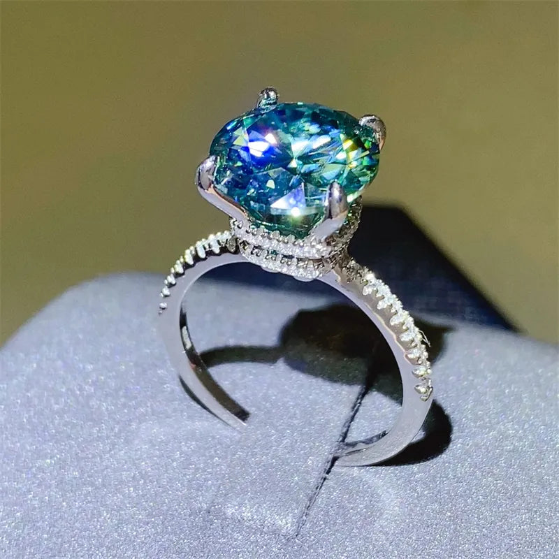 5 Carat Moissanite Zircon 925 Sterling Silver Ring OutfitFlow