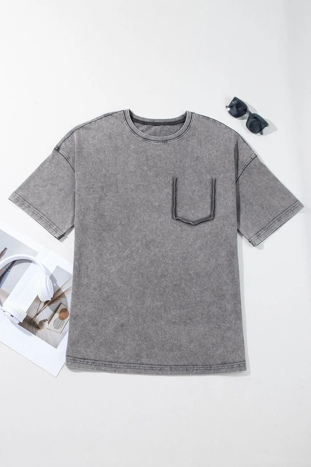 Mineral Wash Half Sleeve Vintage T Shirt OutfitFlow