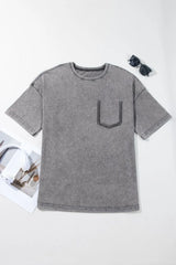 Mineral Wash Half Sleeve Vintage T Shirt OutfitFlow
