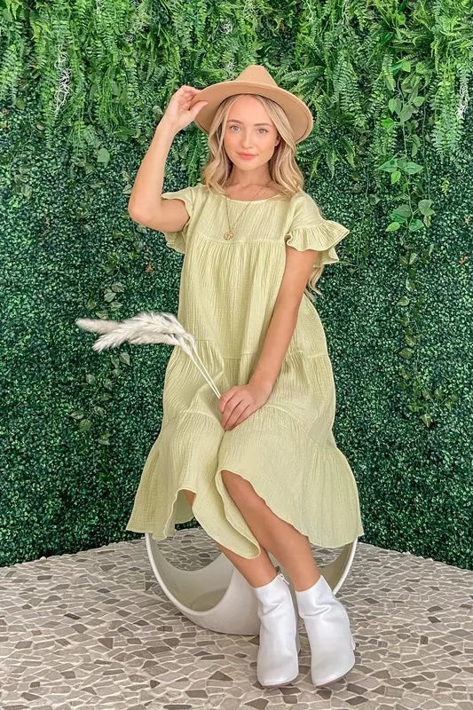And The Why Cotton Gauze Baby Doll Casual Dress OutfitFlow